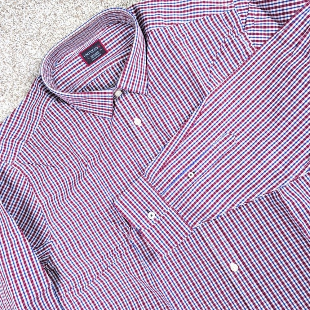 UNTUCKit Men's XX-Large Amberhill Gingham Checkered Long Sleeve Button‎ Down